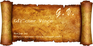 Gácser Vince névjegykártya