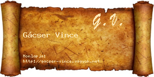 Gácser Vince névjegykártya
