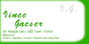 vince gacser business card